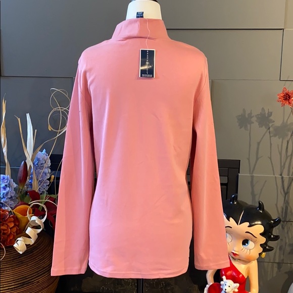 NWT Long Sleeved 100% Cotton Mockneck Top - Picture 2 of 4